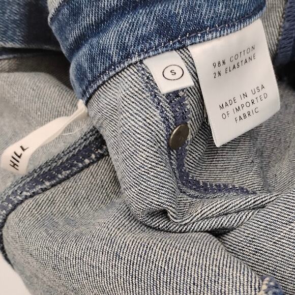 Grlfrnd Hill Overalls Jumpsuit Denim Cropped Alive Again Blue Wash Size Small - Picture 4 of 4